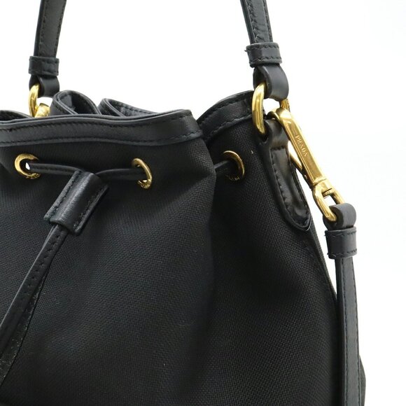 PRADA Black Canvas Shoulder Bag - Picture 7 of 9